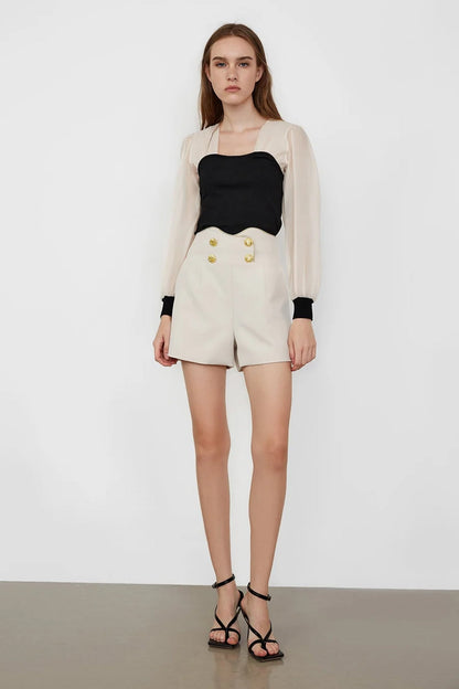 Emmalee Black Puff Sleeve Blouse