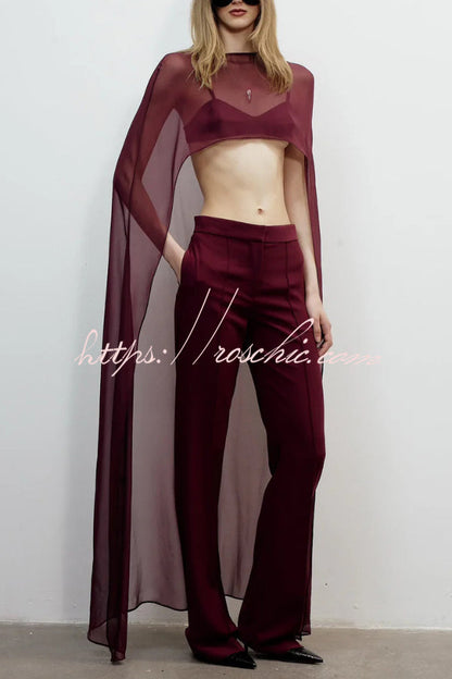 Fashionable Mesh See-through Maxi Cover-up Shawl Cape