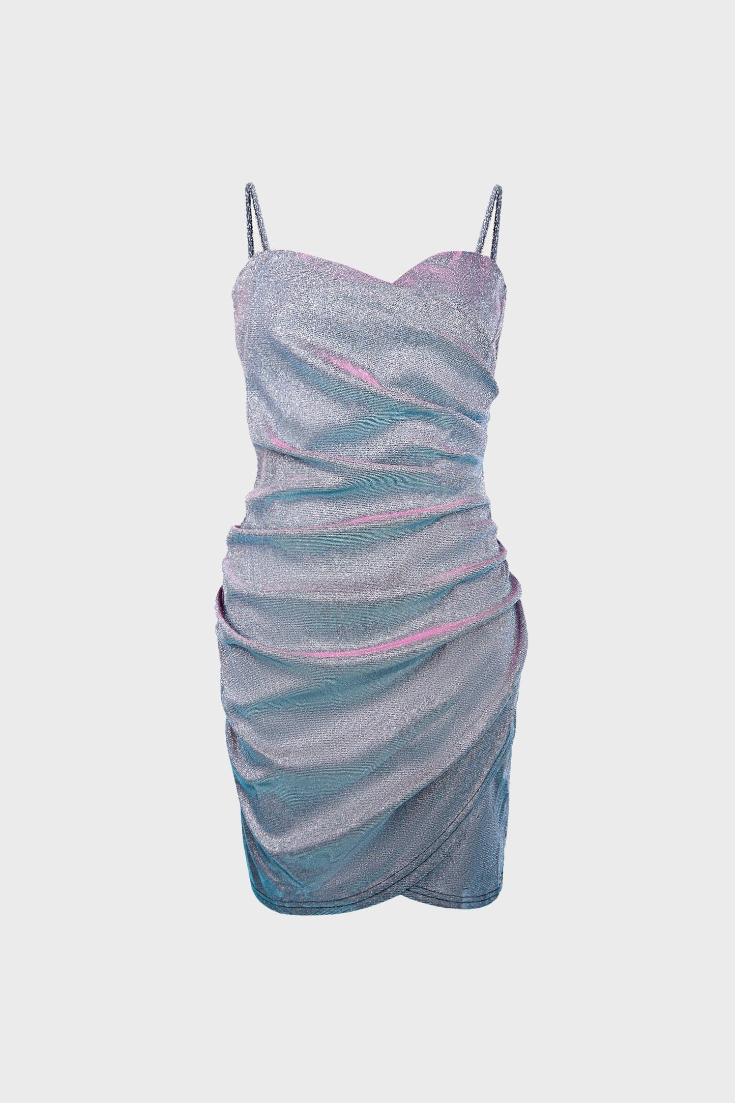 Havana Silver Sparkling Ruched Mini Dress