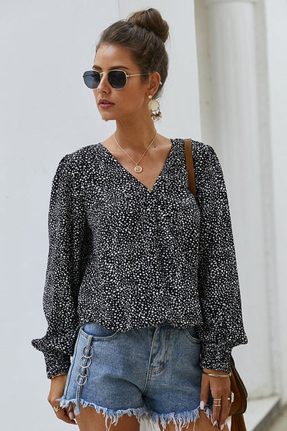 Draw You Close Printed Long Sleeve Wrap Top - 2 Colors