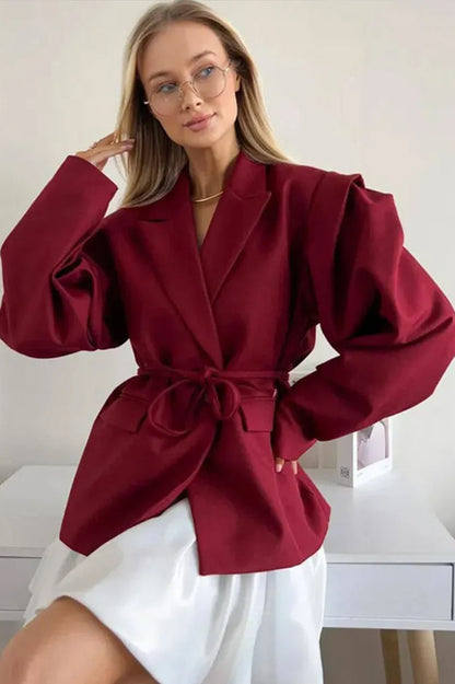 Elegant Turndown Collar Blazer