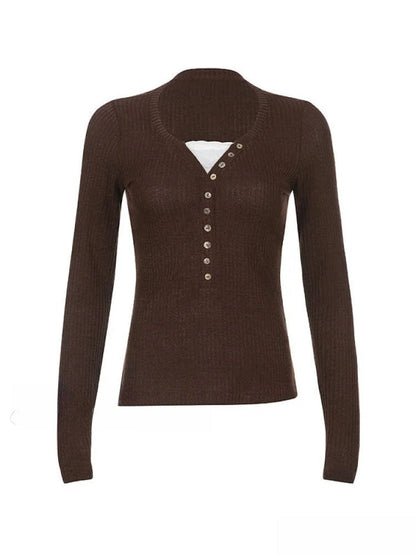 Lace Paneled Graceful Brown Tank Top