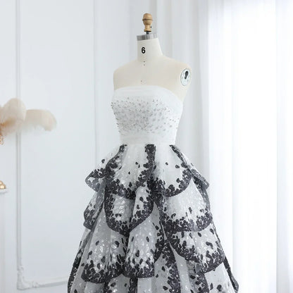 Ruffles Ball Gown Tulle Evening Dress Customized