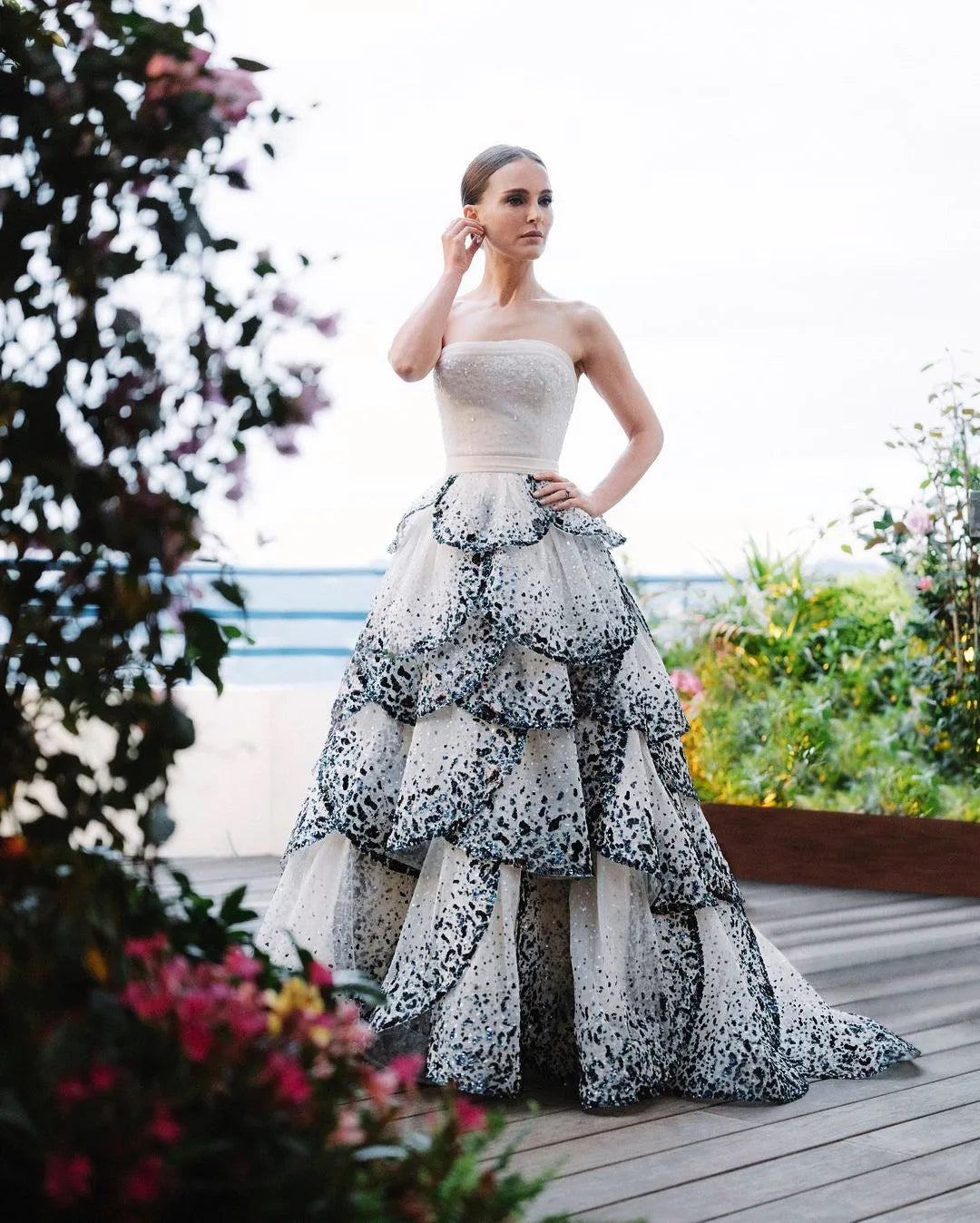 Ruffles Ball Gown Tulle Evening Dress Customized