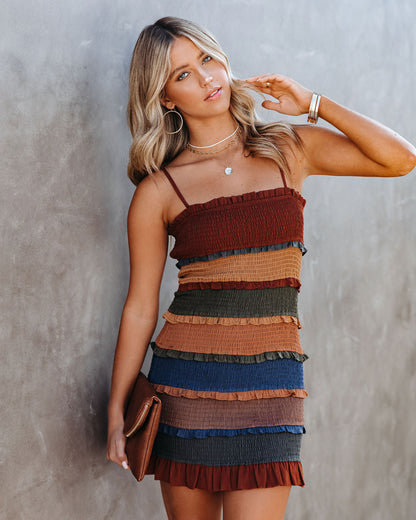 Aliza Smocked Ruffle Tiered Mini Dress FINAL