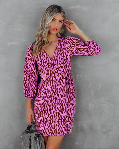 Another Year Of Love Printed Wrap Dress FINAL