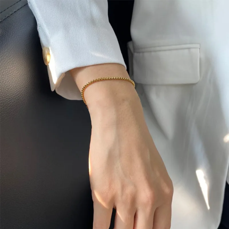 Avery Gold Box Chain Bracelet