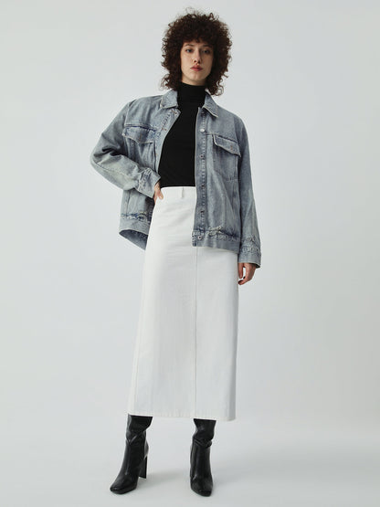 Distressed Detail Denim Jacket