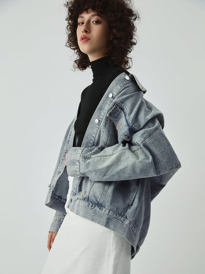 Distressed Detail Denim Jacket