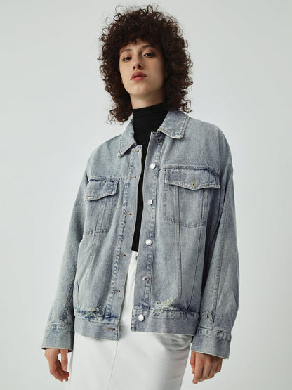Distressed Detail Denim Jacket