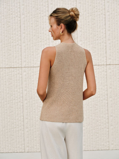 Halter Cross-Over Collar Tank Top