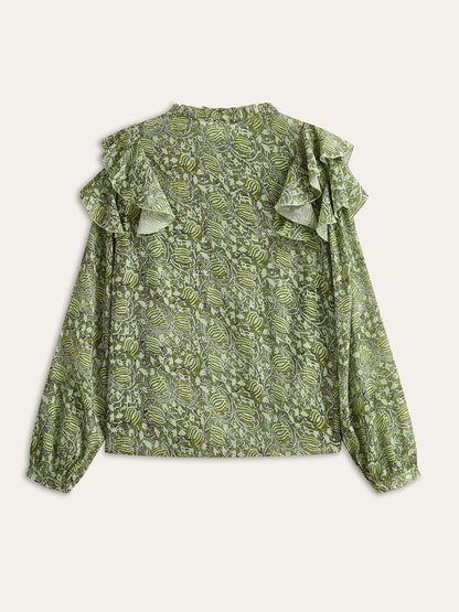 Floral Ruffle Blouse