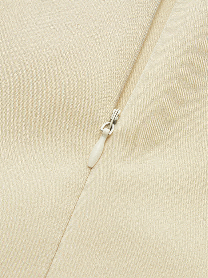 Belted Mock Neck Short-Sleeve Blouse