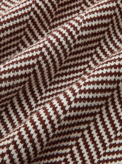 Herringbone Pattern Sleeveless Knit Vest