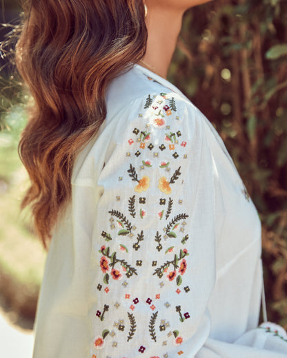 Bellflower Cotton Embroidered Shift Dress FINAL