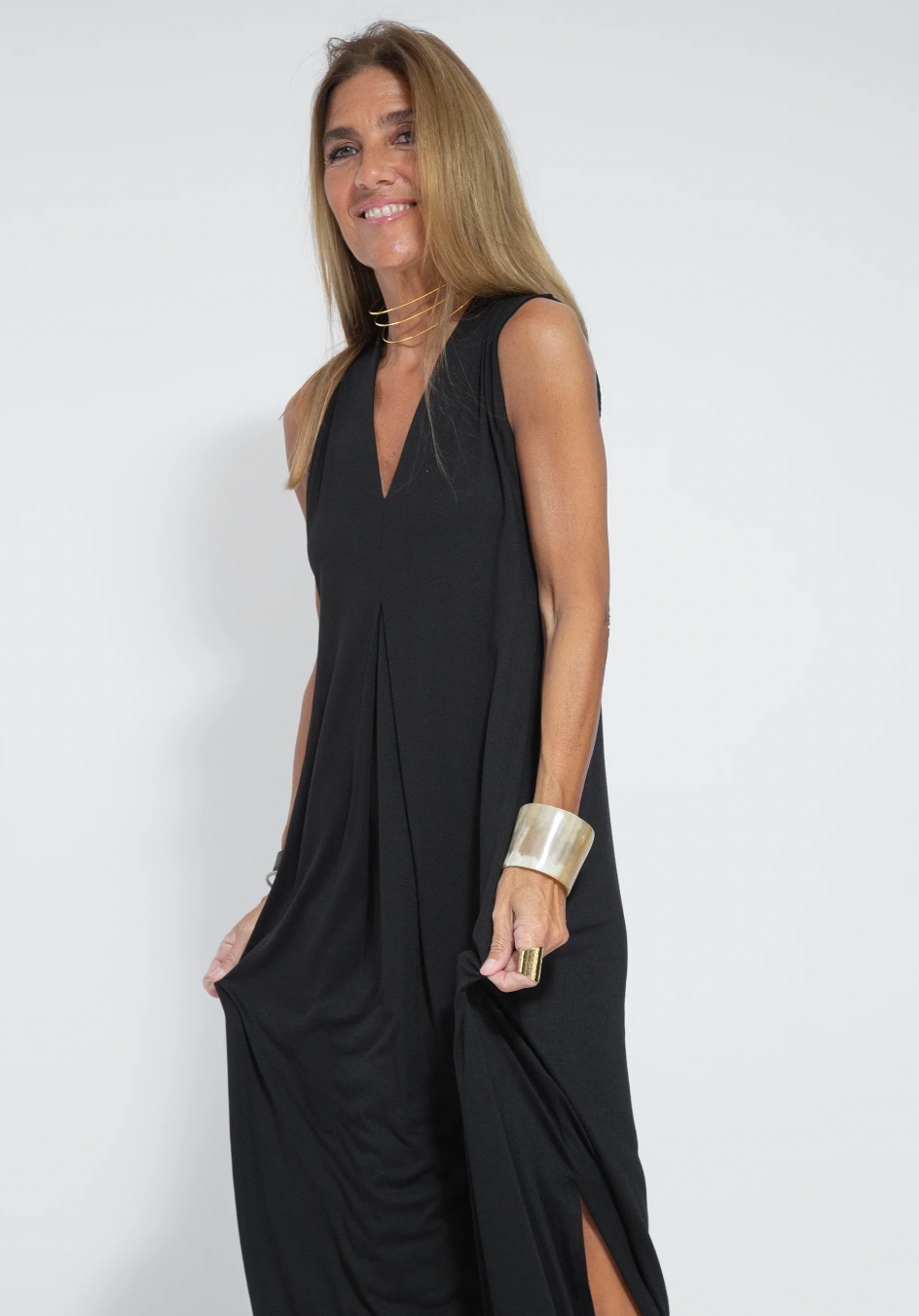 Yazmín Boutique Long Slimming Dress and Vest Set Chic Silhouette Collection