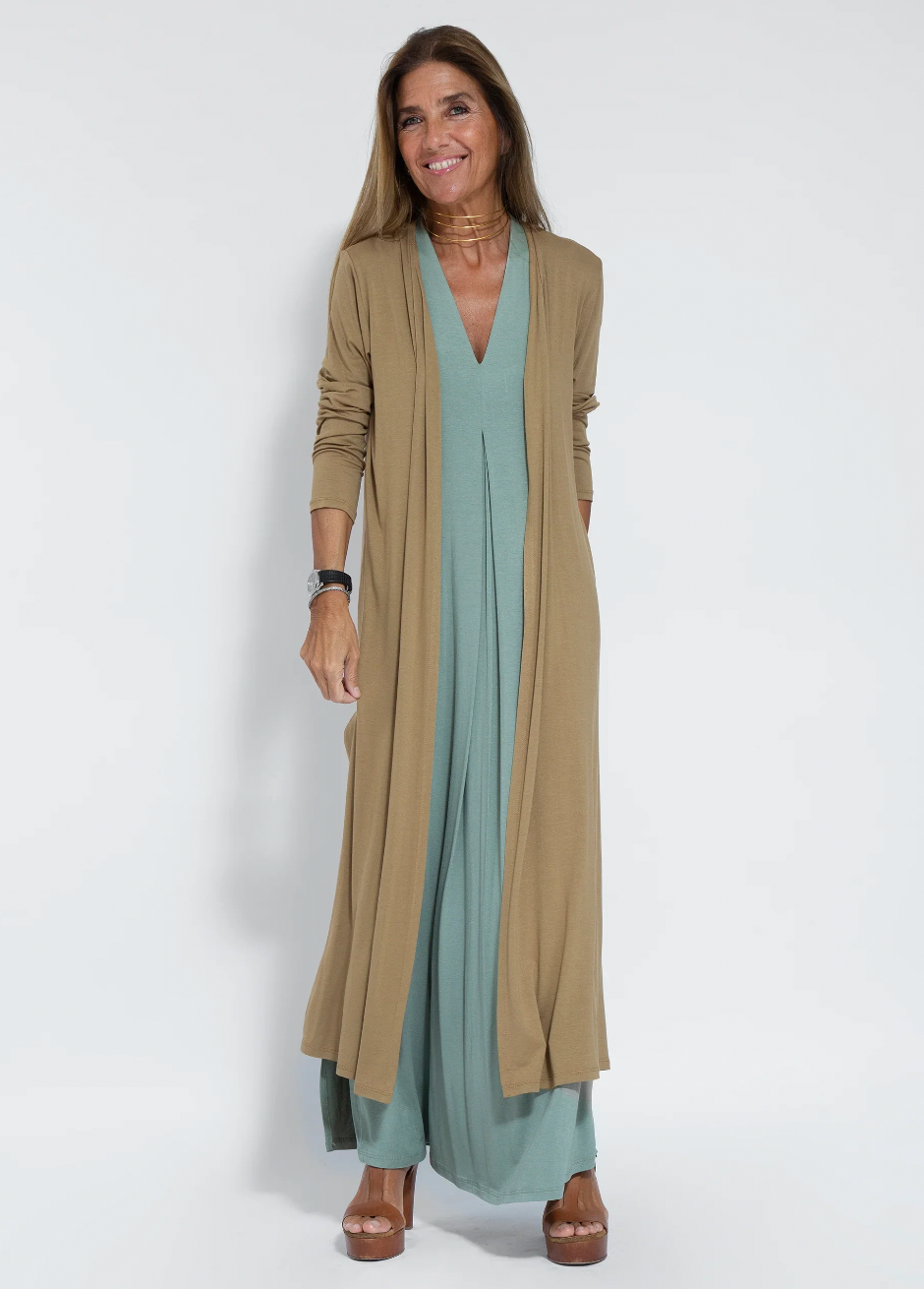 Yazmín Boutique Long Slimming Dress and Vest Set Chic Silhouette Collection