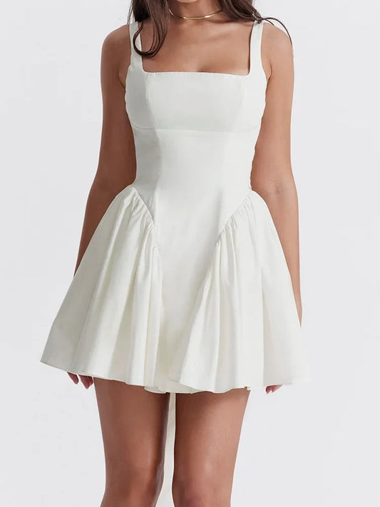Elegant Backless Spaghetti Strap Aline Mini Dresses