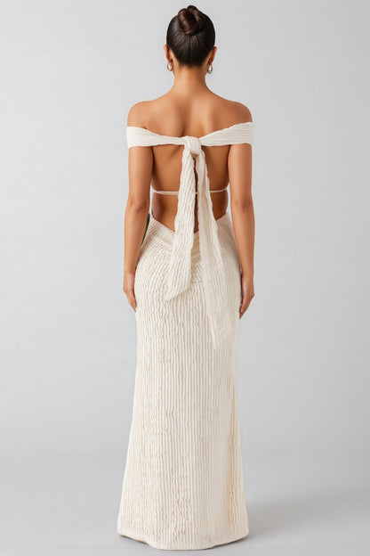 Ilthion White Strappy Backless Maxi Dress