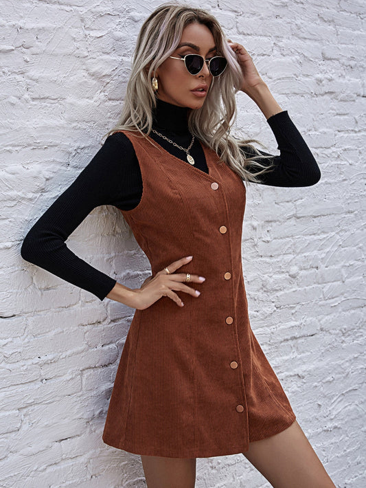 Cord Overall A line Dress