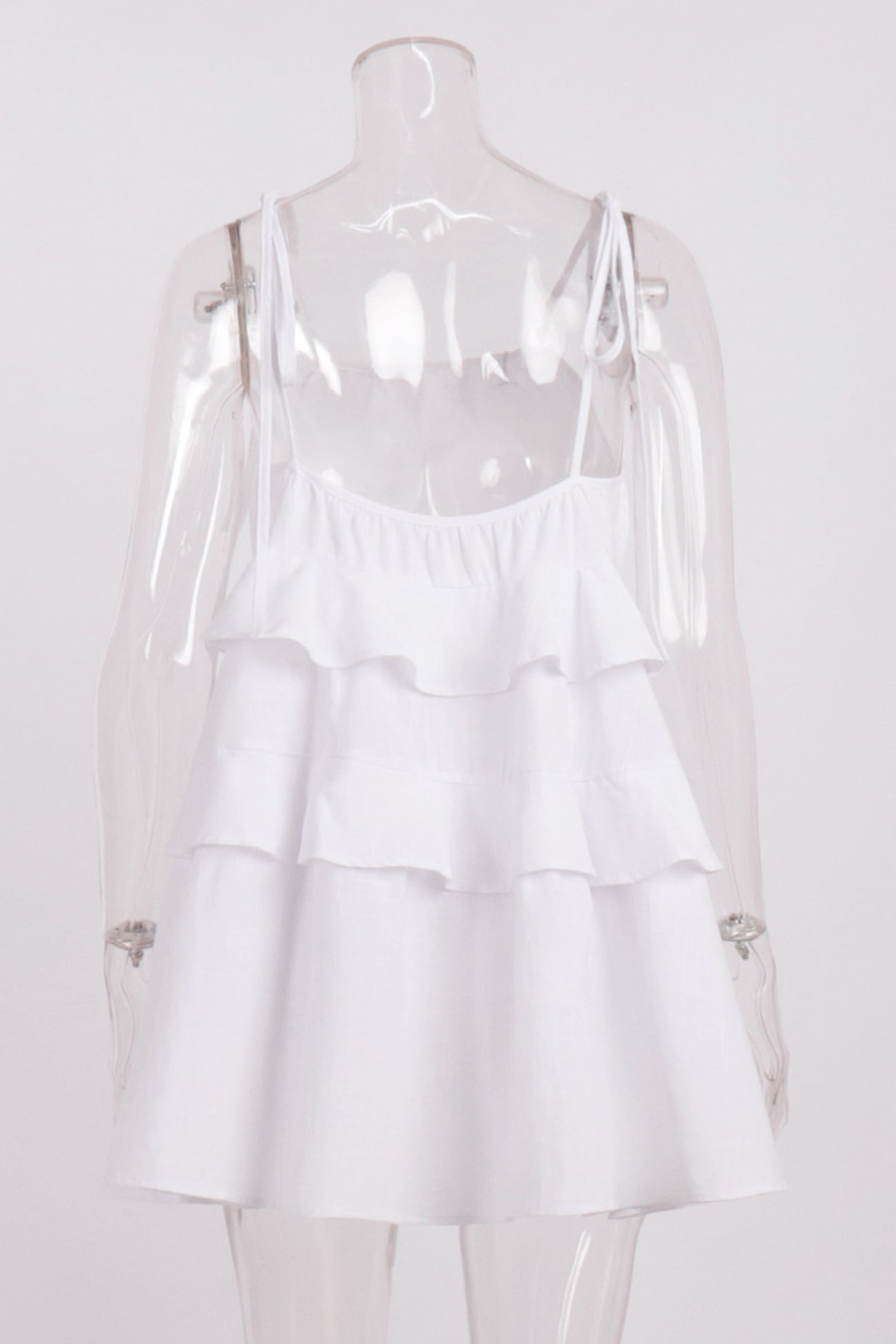 Cotton Tie straps Tiered Cami Babydoll Dress