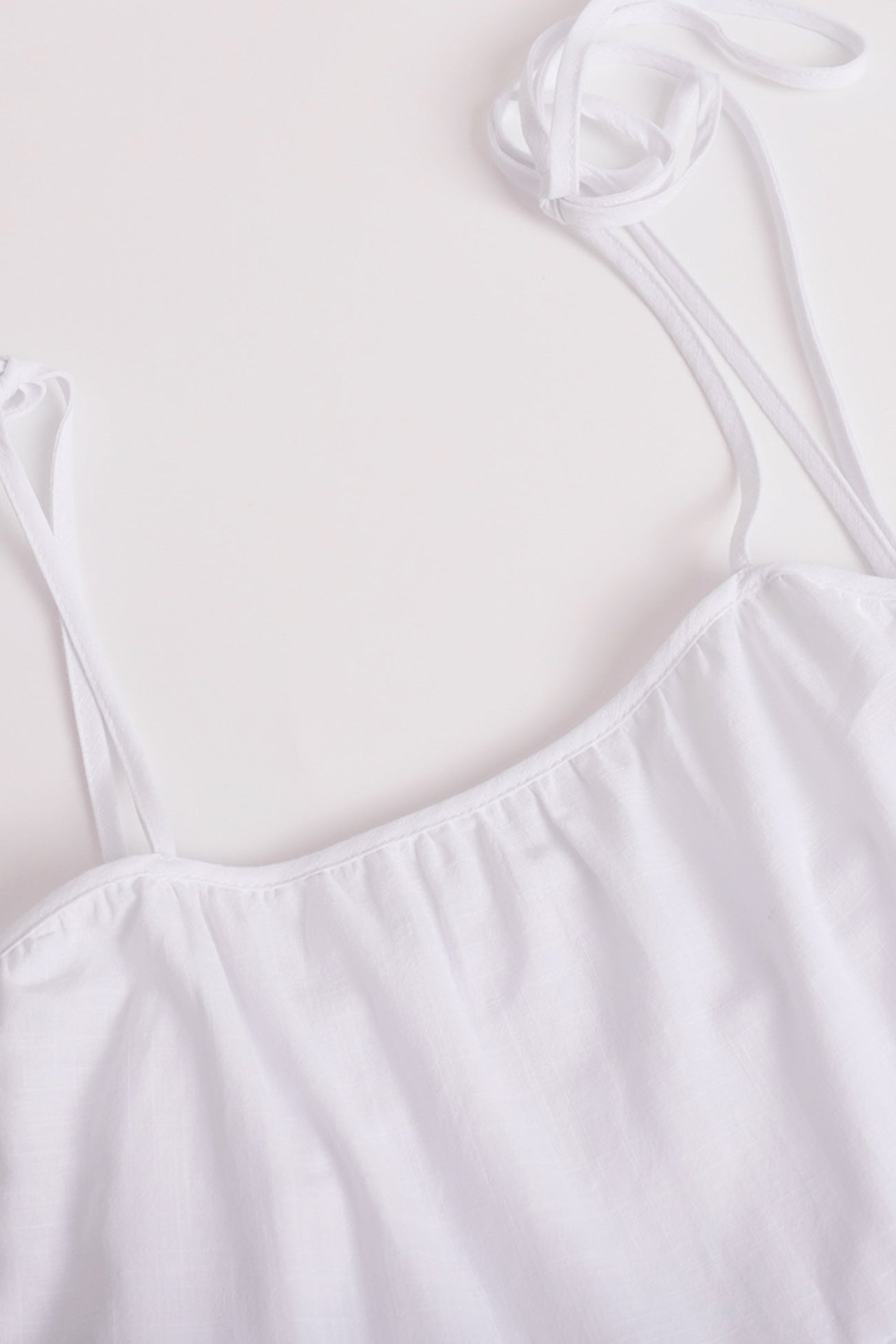 Cotton Tie straps Tiered Cami Babydoll Dress