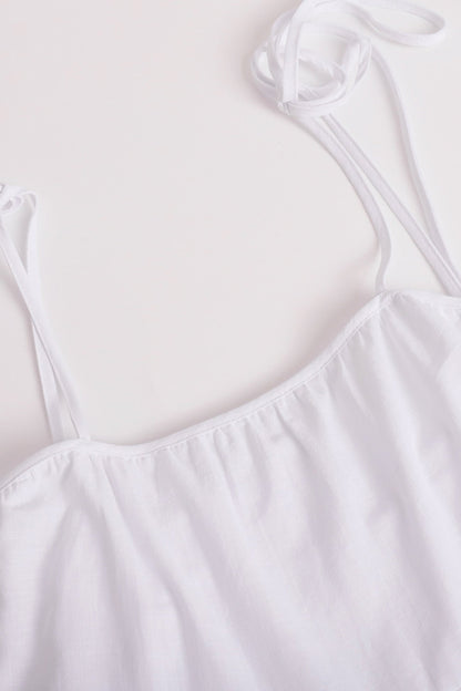 Cotton Tie straps Tiered Cami Babydoll Dress