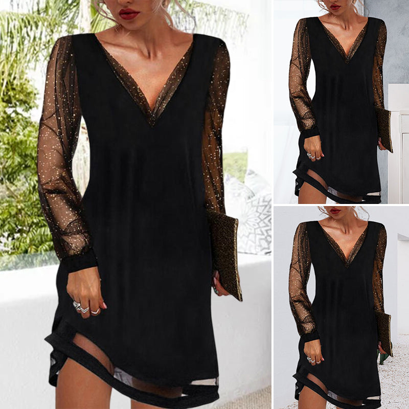 Enara Classic V-neck Evening Dress for Women Stylish Outfit