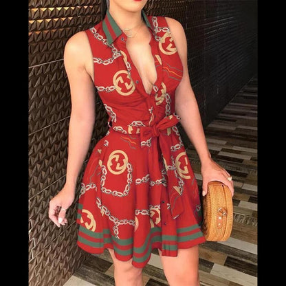 Floral Print Summer Beach Dress