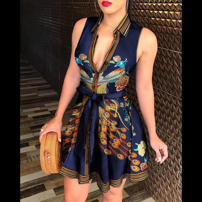 Floral Print Summer Beach Dress