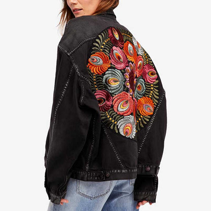 Floral Embroidered Denim Jacket