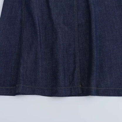 Denim Long Wrap Slit ALine Style Elegant Holiday Skirt