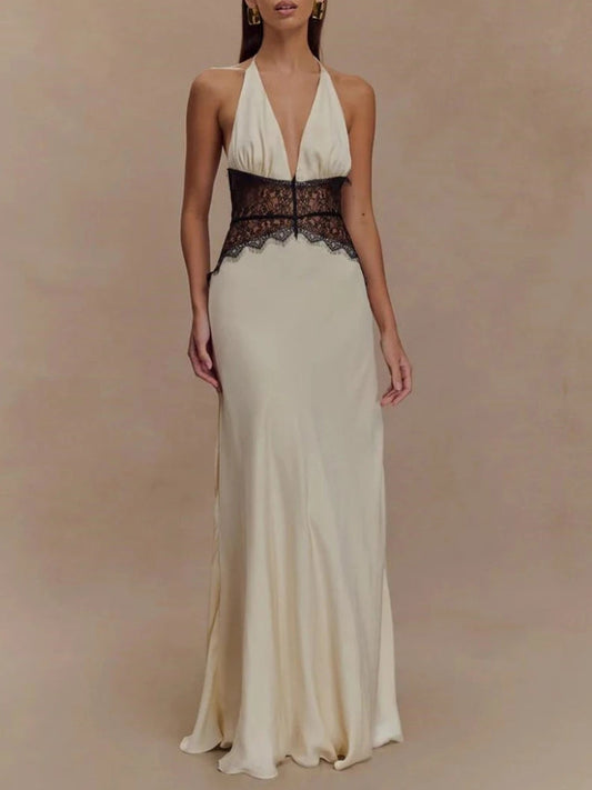 Halter Neck Backless Maxi Dress