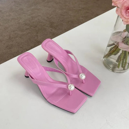 Highs Slippers Summer Luxury Fashion  Women's Slides Low Heel Pumps