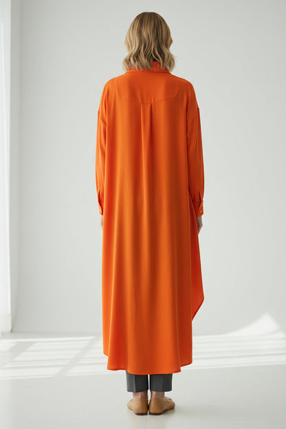 High Low Single-breasted Blouse