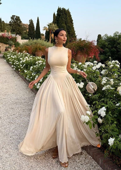 Serenity High Neck Maxi Dress – Elegant Sleeveless Evening Dress