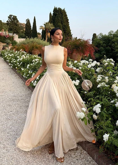 Serenity High Neck Maxi Dress – Elegant Sleeveless Evening Dress