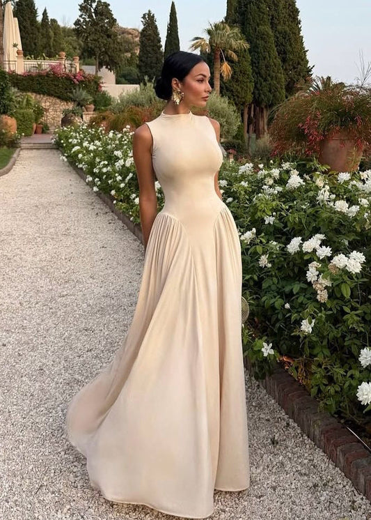 Serenity High Neck Maxi Dress – Elegant Sleeveless Evening Dress