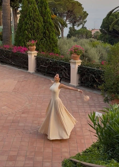 Serenity High Neck Maxi Dress – Elegant Sleeveless Evening Dress