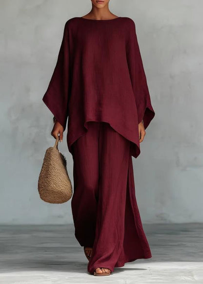 Aria Two-Piece Set – Oversized Top & Wide Leg Pants