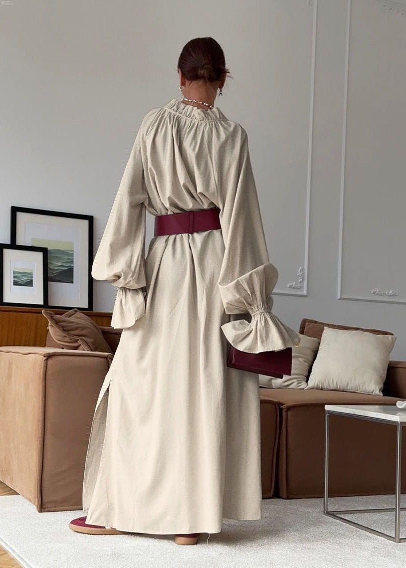 Sienna Relaxed Boho Maxi Dress – Oversized Long Sleeve Flowy Everyday Dress