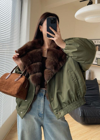 Arden Luxe - Faux Fur Collar Puffer Jacket