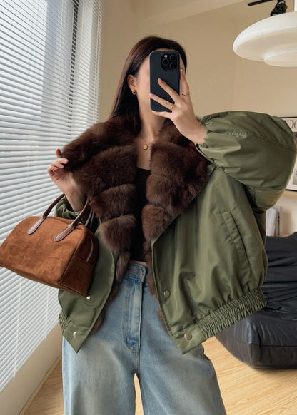Arden Luxe - Faux Fur Collar Puffer Jacket