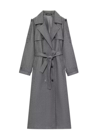 Urban Muse - Long Gray Wool Coat