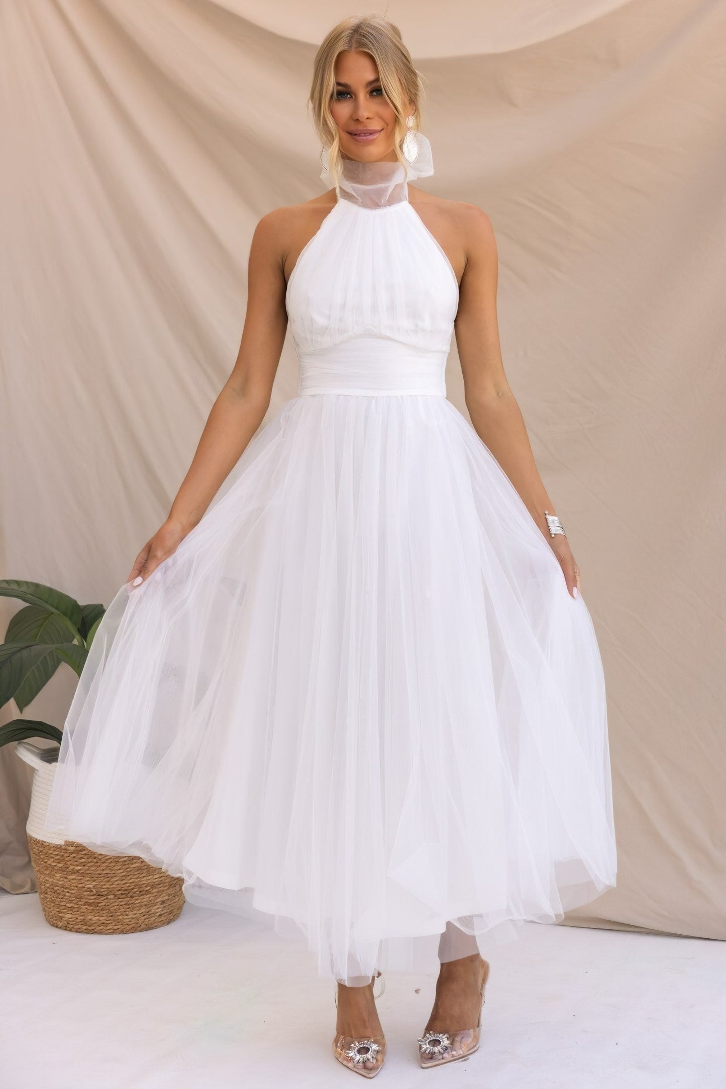 Andresa Exclusive High Quality Sleeveless Party Dress for Fashionable Women Designer Edit