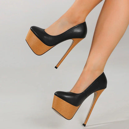 2024 New Arrival Woodiness Platform  Slingback Super High High Heel