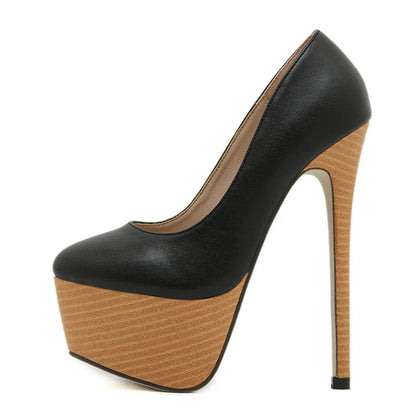 2024 New Arrival Woodiness Platform  Slingback Super High High Heel