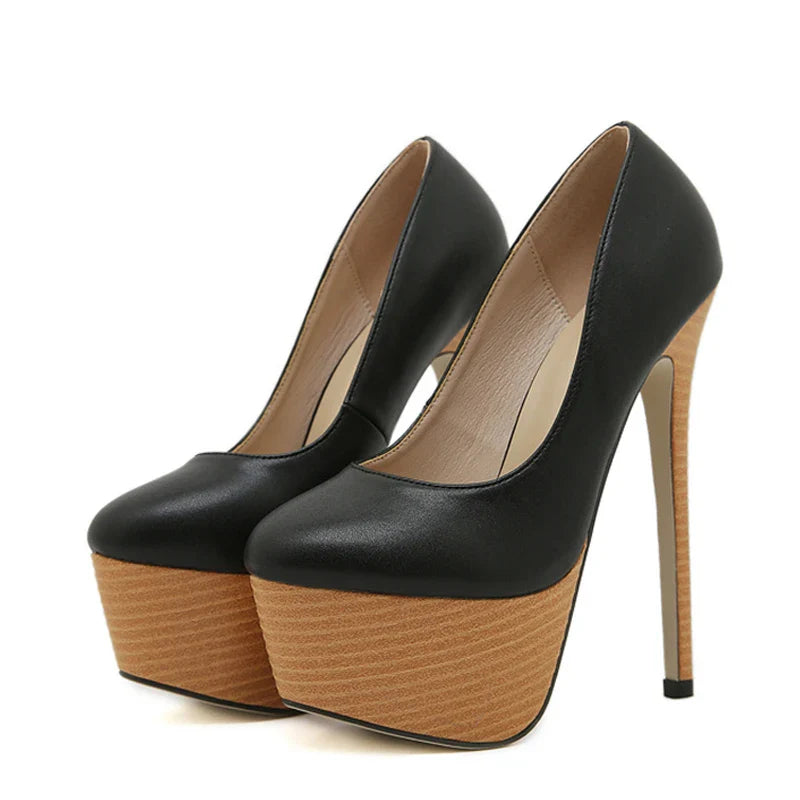 2024 New Arrival Woodiness Platform  Slingback Super High High Heel