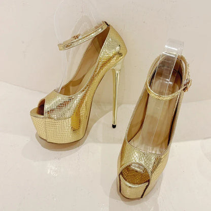 Sleek   Peep Toe Extreme High Heel Wedding Banquet High Heel