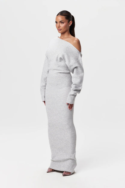 Vania Boutique Sweater Dress with Dropped Shoulders Elevated Occasion Wear